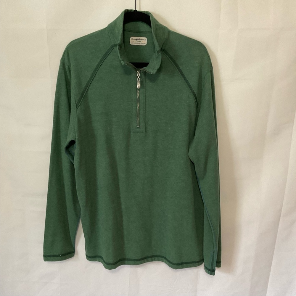 Tommy Bahama green 1/4 zip knit pullover Size Large